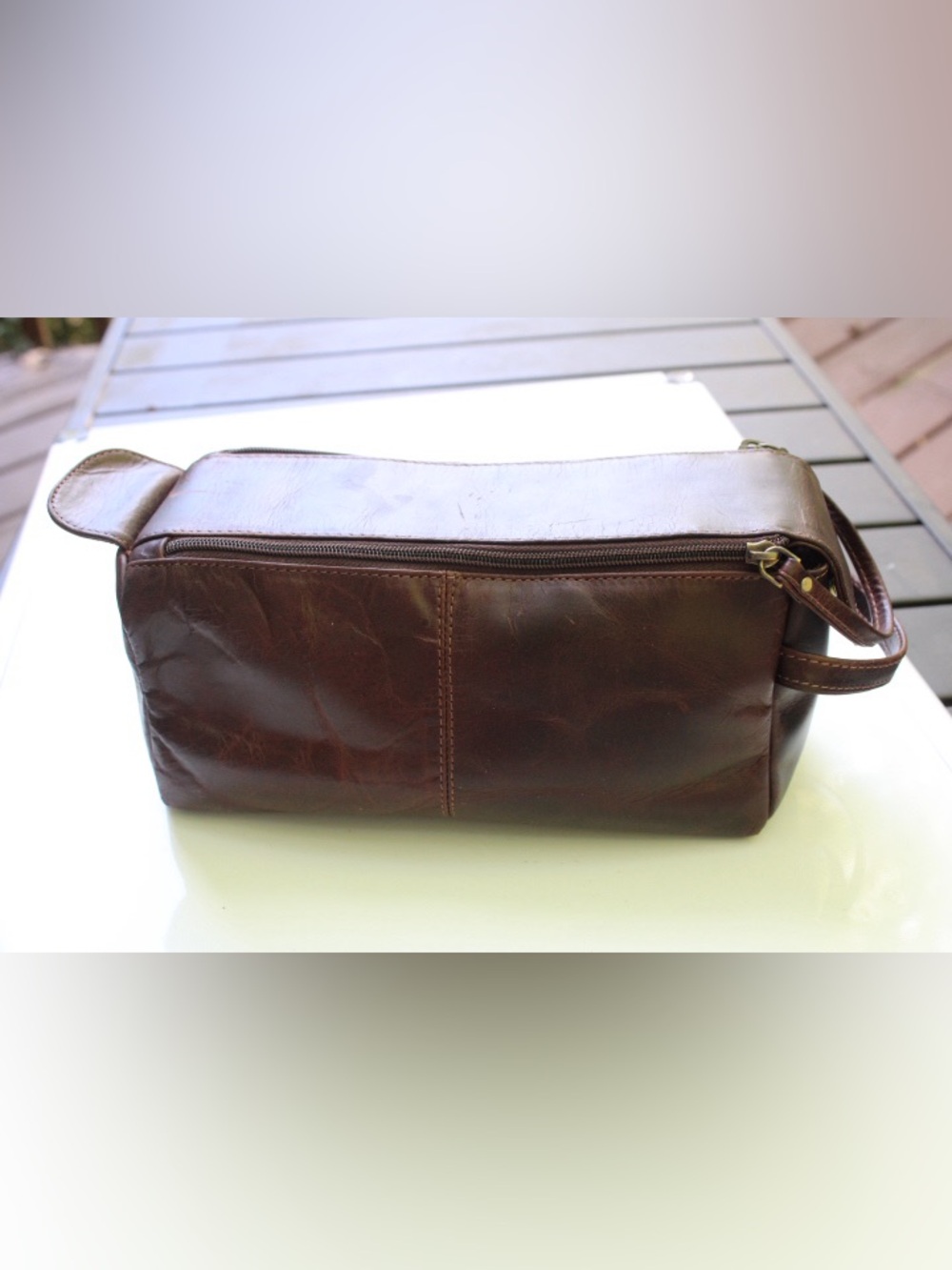 Hand made Leather toiletry bag